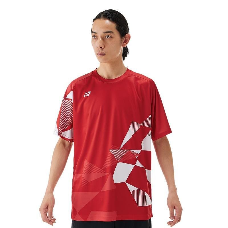 Тениска Yonex 16744 Unisex Tango Red, червена unisex тениска Yonex за тенис и бадминтон