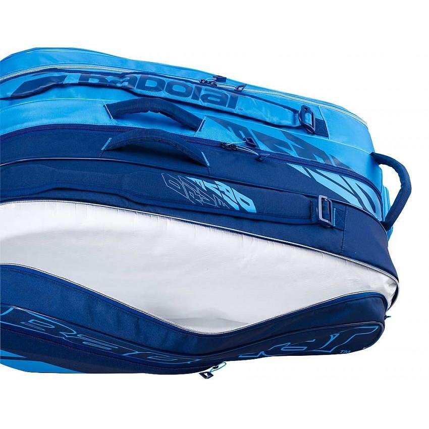 Geantă termică Babolat PURE DRIVE - 12 rachete, geantă de tenis albastră pentru 12 rachete și echipament, genți de tenis