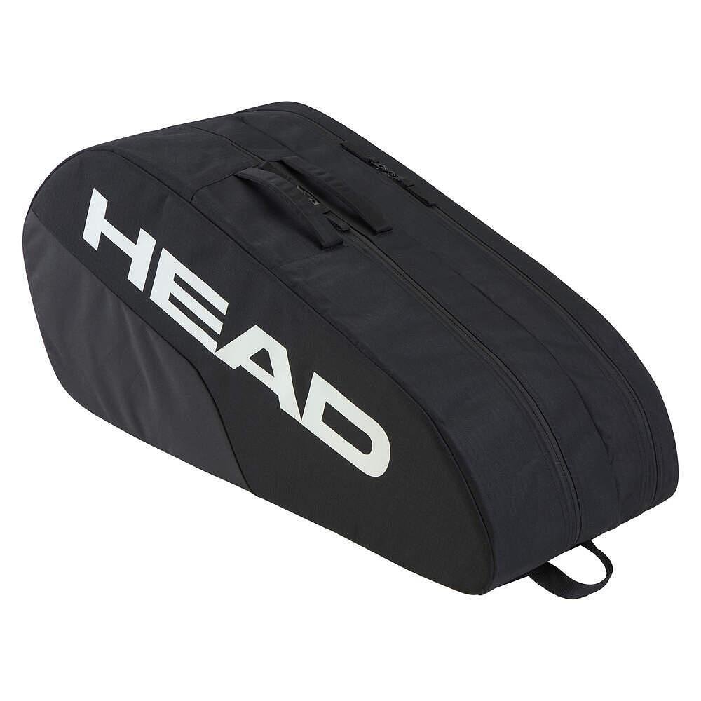 HEAD Base M Black thermobag - 6 rackets, black tennis bag for 6 rackets and tennis and padel gear