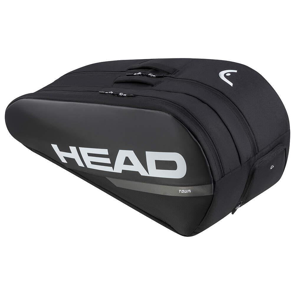 Geantă termoizolantă HEAD Tour L BK - pentru 9 rachete, geantă de tenis neagră HEAD Tour pentru 9 rachete