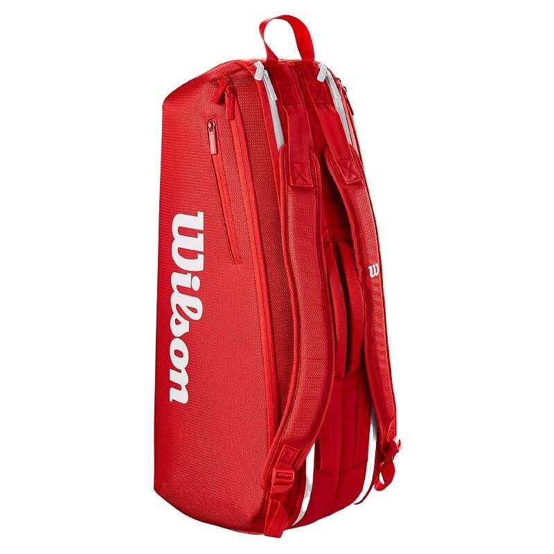 Wilson Super Tour 2025 thermal bag - 9 racquets, red Wilson tennis bag with thermal compartment and backpack