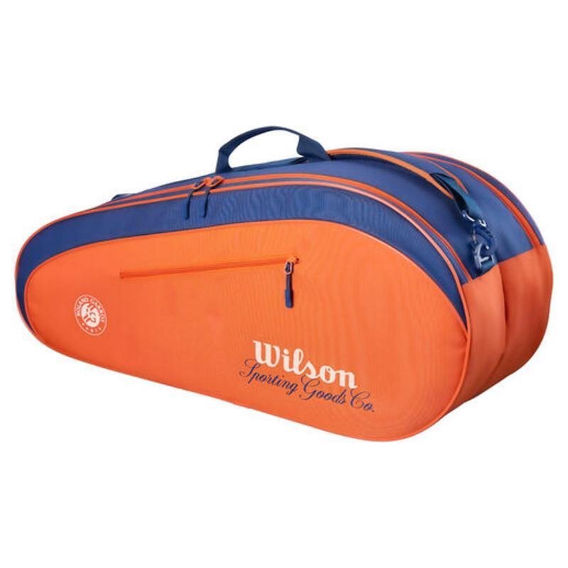 Термобег Wilson Team Roland Garros - 6 ракети, стилен тенис сак Wilson в оранжево и синьо за 6 ракети