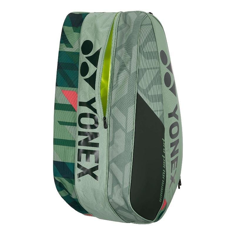 Термобег YONEX PRO BAG Olive Green 9 ракети - тенис сакове за 9 ракети, отделение за обувки и раница за тенис екипировка