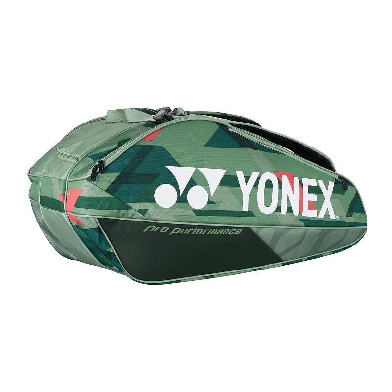 Термобег YONEX PRO BAG Olive Green 9 ракети – тенис сак за 9 ракети, раница и отделение за обувки