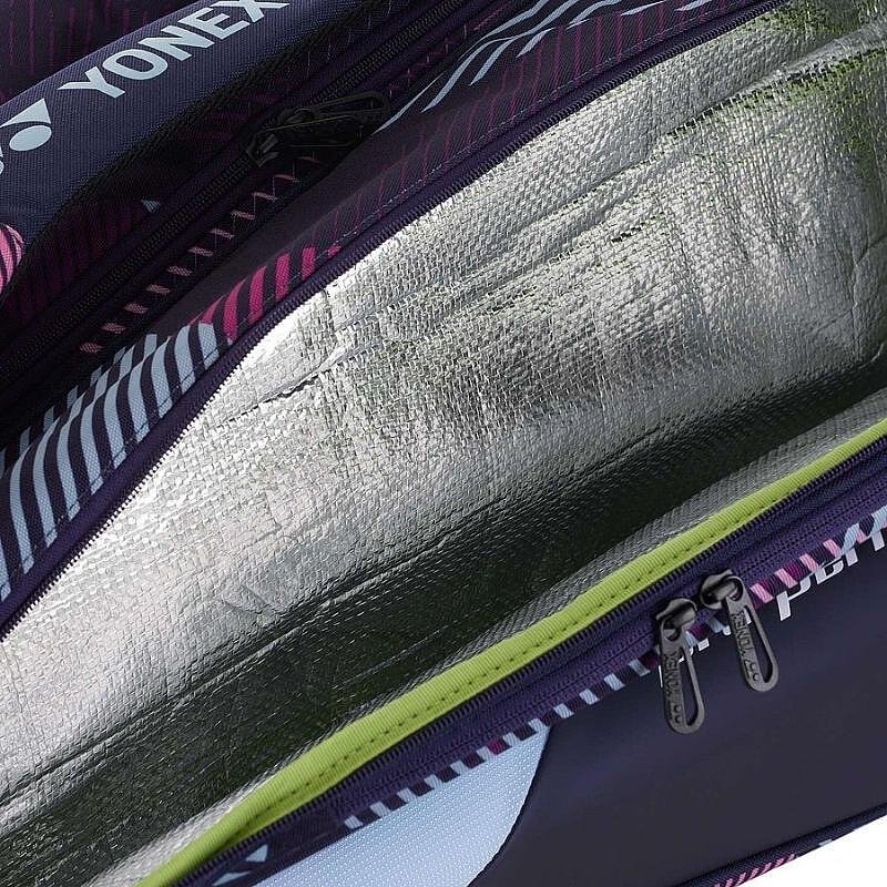 Термобег YONEX PRO BAG Grape - 9 ракети, термоизолиран тенис сак с отделение за ракети, обувки и мокри дрехи