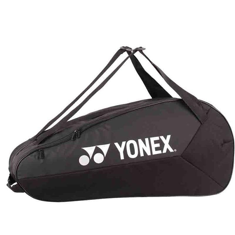 Geantă termoizolantă YONEX TEAM Black - 6 rachete, geantă de tenis neagră Yonex cu compartiment pentru rachete și încălțăminte