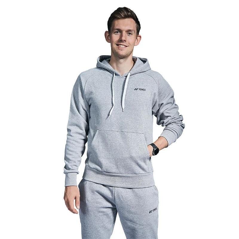 Горнище Yonex SWEAT HOODIE Unisex Gray – унисекс сива спортна горна част Yonex за комфорт и стил на тренировка