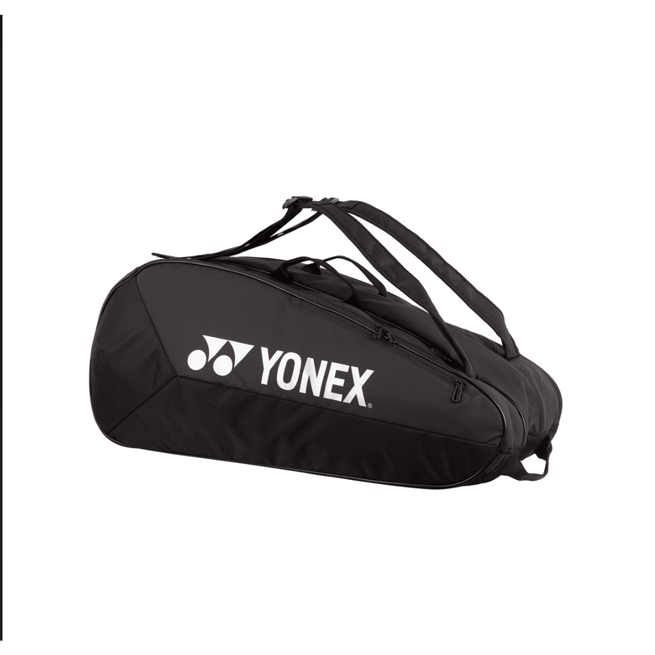 Yonex Team Black Thermal Bag - 9 rackets, black tennis bag with YKK zippers, shoe pocket and shoulder straps