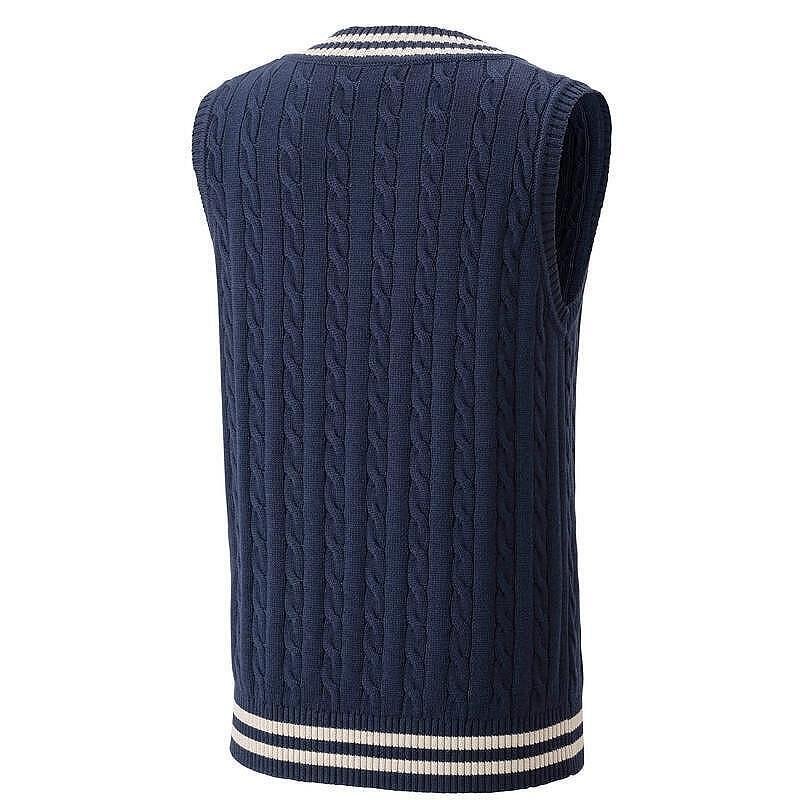 Жилетка Yonex Unisex Sweater Vest Indigo Marine, стилна синя жилетка за тренировка, мач и ежедневието