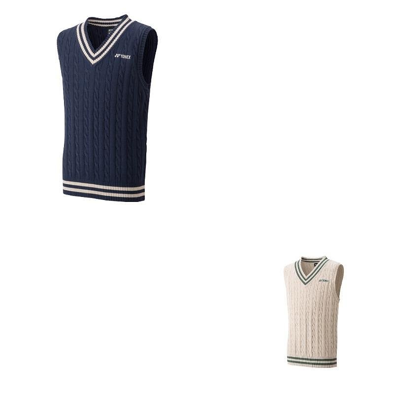Жилетка Yonex 2025 Unisex Sweater Vest Oatmeal - стилна тенис жилетка за тренировка и ежедневие