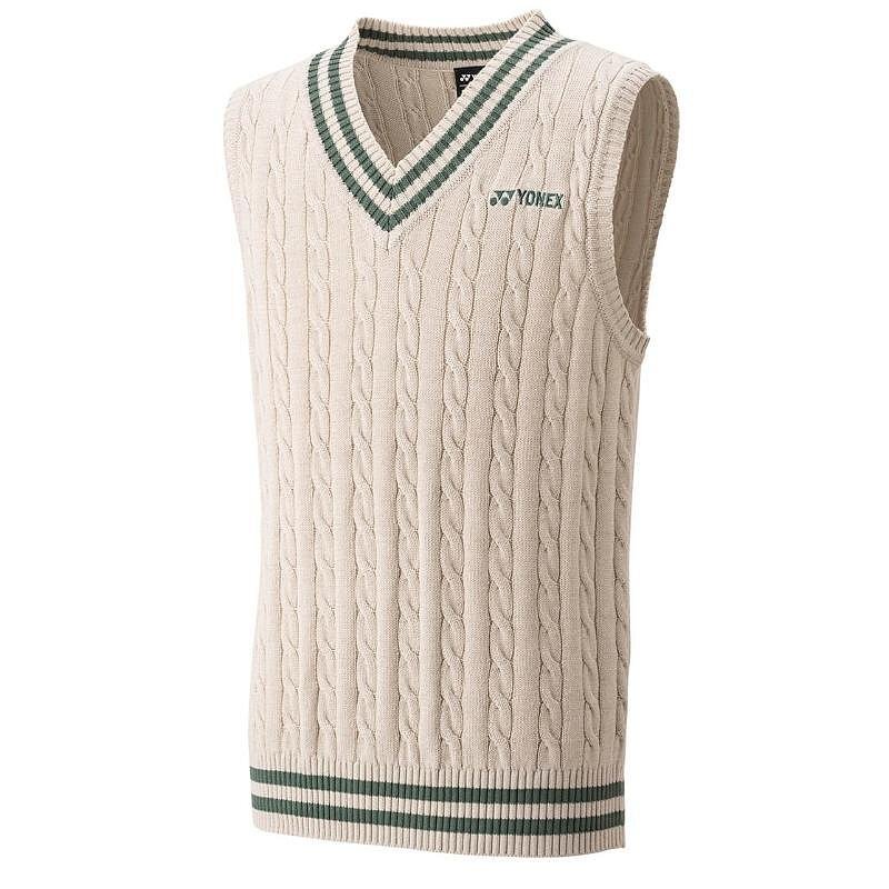 Жилетка Yonex 2025 Unisex Sweater Vest Oatmeal - стилна унисекс жилетка за тенис и ежедневие, Yonex